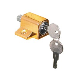 Prime-Line U 9863 Keyed Sash Lock, 9/16 In. Projection, Diecast, Brass Plated Finish (Single Pack)
