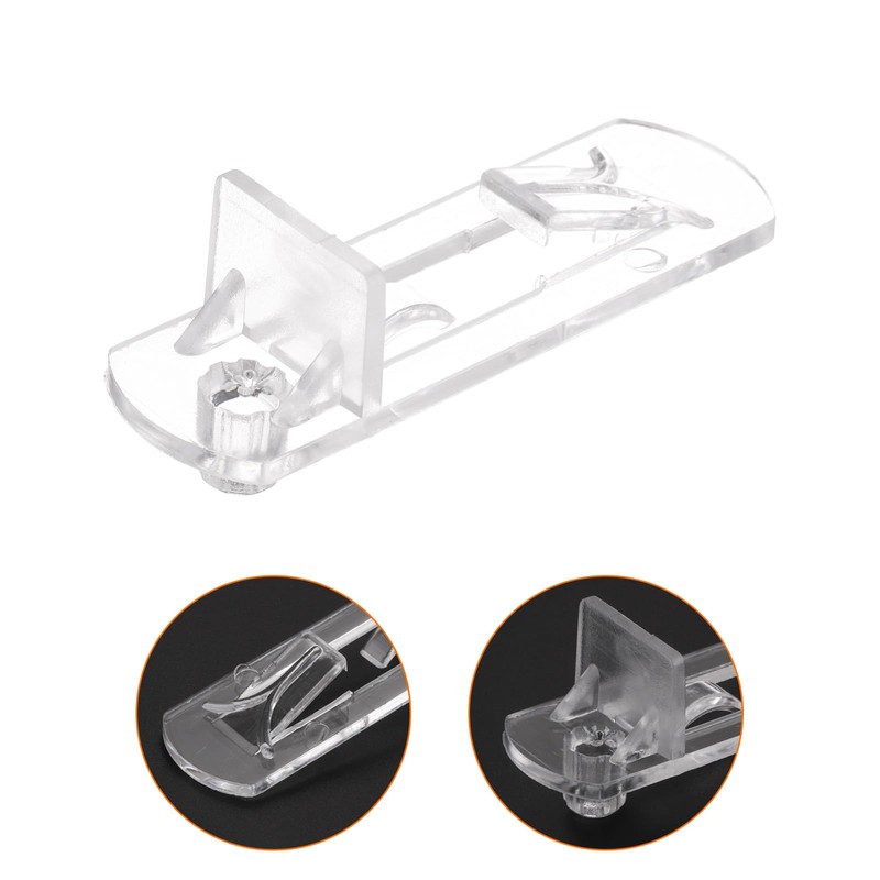 sourcing map 20pcs Cabinet Shelf Clips 5mm/0.2" Self-Locking Polycarbonate Plastic