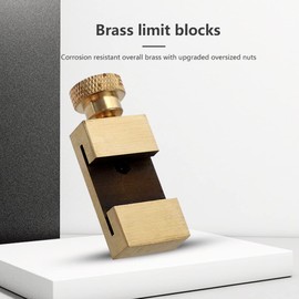 Brass Steel Ruler, Ruler Stop, T Groove Design, Brass Scriber Needle, Steel Ruler, Positioning Scriber Block, Angle Lines Scriber Locator for Engineers, Craftsmen, Model Makers