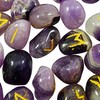 Whitewhale Red Jasper Rune Stones Tumbled Engraved Lettering Crystal Set