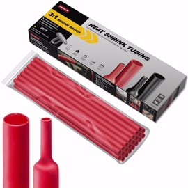 CUBEFELLER® 3:1 Ratio 5/16 Inch (7.9mm) Red Heat Shrink Tubing - 20ft (6.1M Total Length), Marine Grade Waterproof Adhesive Lined, Insulation Sealing Oil-Proof Wear-Resistant,ET2079R