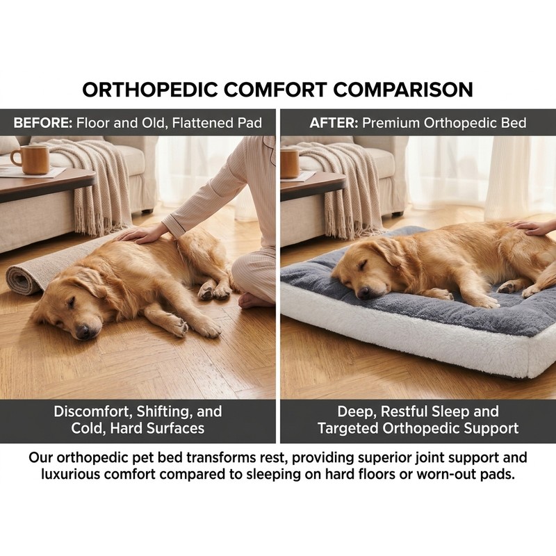 Plush Dog Bed for Crates and Floor Lounging – Soft,