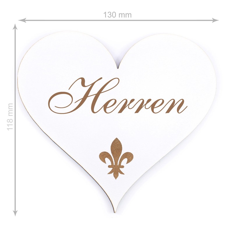 Decorative Door Sign Wooden Heart 13 x 12 cm (Men's)