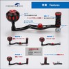 HEIGHTEN HT03302 Improved 2.8/1.8 inches (70/45 mm) Reel Handle, Shimano