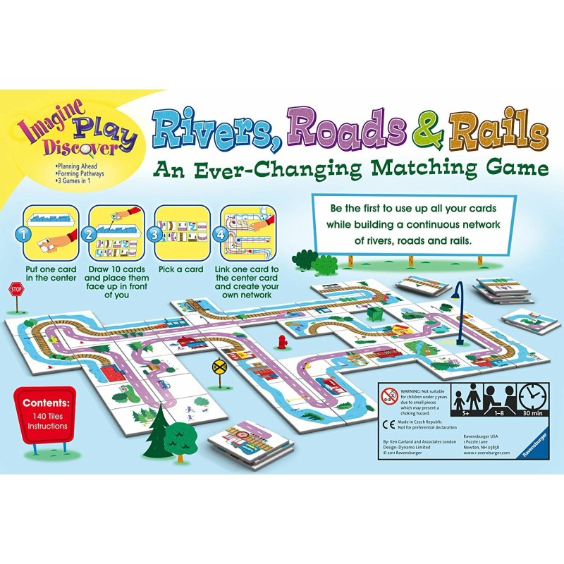 Ravensburger Rivers, Roads And Rails - Children's Board Game