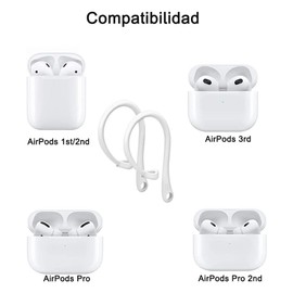 EDWINAYY Ganchos para Auriculares inalámbricos para Evitar caídas, Ganchos de sujeción Fija para Auriculares, Accesorios para Auriculares Deportivos 2 Unidades (Blanco)