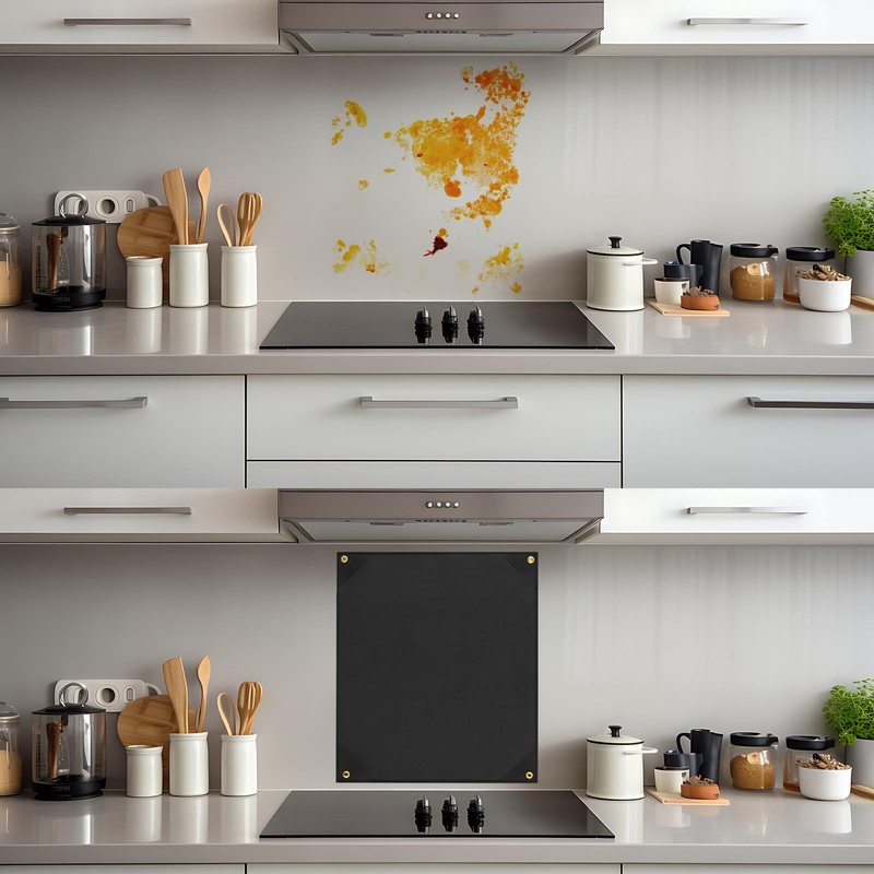Chunful 24×30 Inch Stove Backsplash Splatter Guard Range Hood Backsplash