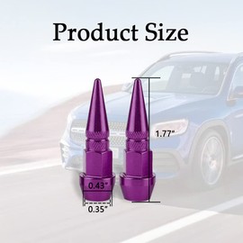 ASUBHA 45mm Spiked Aluminum Stem Valve Caps, 4PCS Dustproof Tire Wheel Stem Caps, Valve Stem Caps with O Rubber Seal, Universal Car Accessories Fits for Car SUV Truck Bicycle and Motorcycle