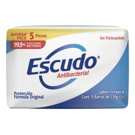 Jabón en Barra Escudo Antibacterial Fórmula Original 5 Barras de 110g