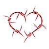 Barbed Wire Heart - Vinyl Decal Sticker - 6.75" x