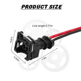 Sandfren Car Fuel Injector Connector, 8PCS Waterproof Vehicle Fuel Injector with Extended Pigtail Wiring Harness, Plug and Play Auto Electrical Plug Replacement, Universal for Most Cars