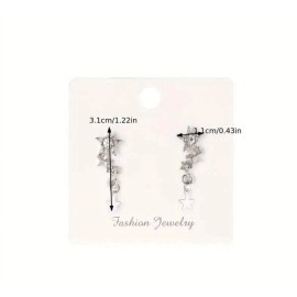 EmporiumDepot Pretty Star Custom Designed Earrings Zinc Alloy Fashion Jewelry With Shiny Rhine