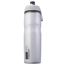 BlenderBottle Halex Thermo-Insulated Squeeze Water Bottle, Cycling & Sports - BPA-Free, White, 24 oz / 710 ml