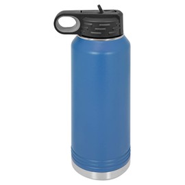 Polar Camel 32 oz Stainless Steel Water Bottle with Flip Top Lid and Straw (Royal Blue)