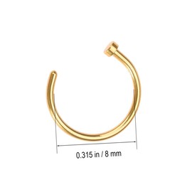 COLLBATH 2 Pcs Unisex Nose 8mm Titanium Steel Open Nose Hoop for Women Comfortable Smooth