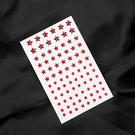 264Pcs Star Face Gems Eye Gems, Self-Adhesive Face Jewels Rhinestones 5/7/10 mm DIY Face Gems Stick on, Patriotic Makeup Gems Rave Accessories for Face Eyes Hair Makeup Body, Crafts (red-Star)