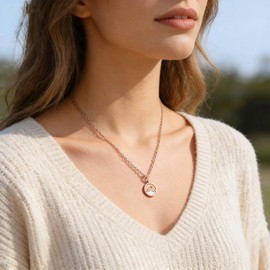 XULAVA Mustard Seed Necklace for Women Christian Gifts,Move Mountains Shell Necklaces Christian Faith Jewelry for Women (Rose)