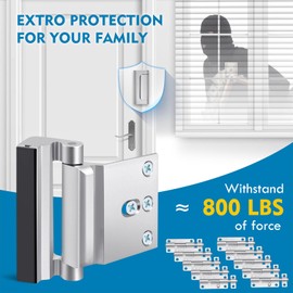 3-Pack Home Security Door Reinforcement Lock, Child Proof Door Lock for Front Doors, 800 lbs Force Resistance, Easy Install for Inward Swinging Doors, Ideal for Kids Safety, Solo Residents