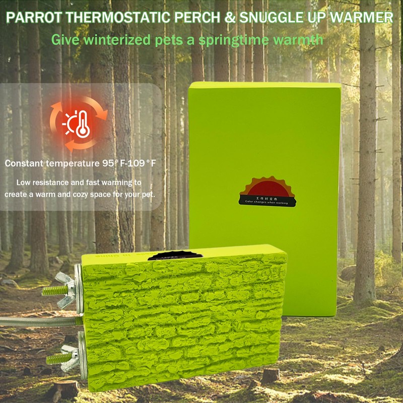 2-Pack Bird Heater for Cage Bird Warmer Snuggle-Up Perch Stand