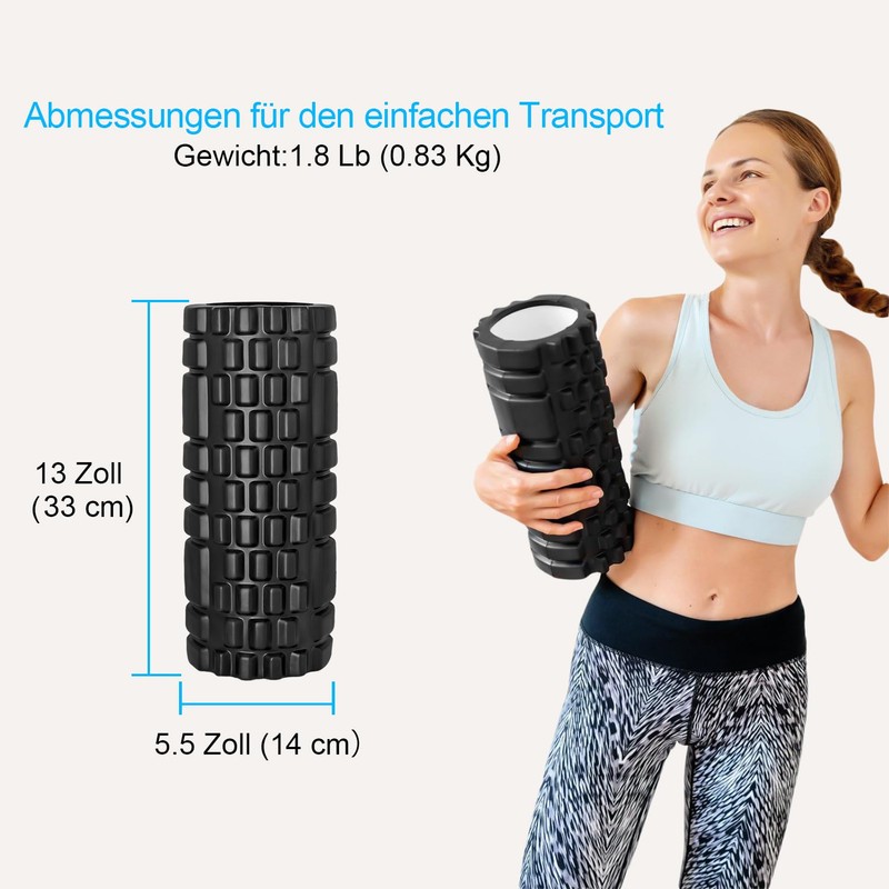 Fascia Roller, Vylaier Foam Roller 33 x 14 cm, Standard