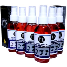 JYE Aceite para el Cuidado de Barba y Bigote, Hidratación y Brillo. Set de 6 botellas