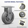 NINOSO Caster Wheels Heavy Duty, 6" x 2" Rubber Casters