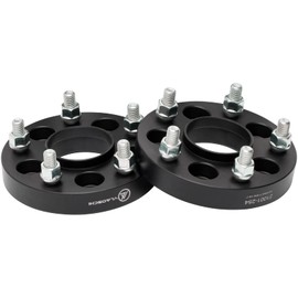 VLAOSCHI Black Forged 5x4.5 Hubcentric Wheel Spacers 1 Inch with 12x1.5 Studs 67.1mm Hub Bore Compatible with Jeep Hyundai-Mazda-Mitsubishi 5 Lug 5x114.3 for Compass Patriot Genesis Tucson - Pack of 2