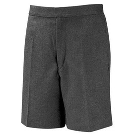 School Uniform Flat Front Classic Shorts Grey 36"