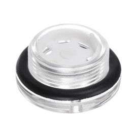 HARFINGTON Air Compressor Oil Sight Glass M27 x 1.5mm Male Liquid Level Gauge Plastic Round Head Oil Indicator Window with O-Ring for Air Compressor Fittings Gearbox Tanks, Transparent