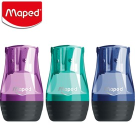 Maped - High-quality pencil sharpener Tonic for 2 pen sizes including collection box - for thin pencils Ø < 8 mm/for thick pencils Ø < 11 mm - random delivery of colours: green, blue, pink
