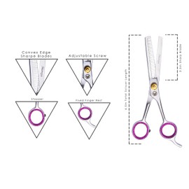 6.5" Thinning Shears/Hair scissors - Barber Hairdresser Scissors for Thinning/Hairdressing Scissors/Shears Scissor with Adjustable Tension and Finger Inserts