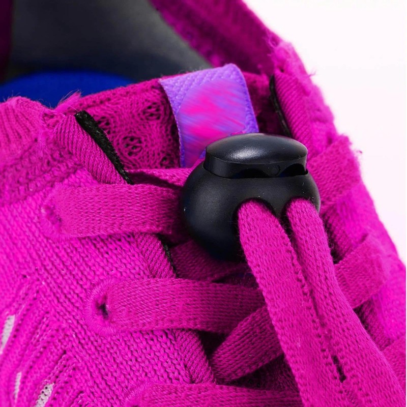 20 Pack Spring Cord Locks for Drawstrings, Black Plastic Double