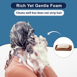 Shampoo Bar for Curly & Wavy hair with Coconut Moisturizing and Conditioning - 2 in 1 - Tropical Scent, 3.53 Oz.