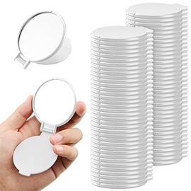 Yalikop 72 Piezas Espejo Redondo Espejo Compacto Mini Espejo Plegable Espejo Redondo Portátil Espejo para Maquillarse para Mujeres Niñas Uso Diario Vi