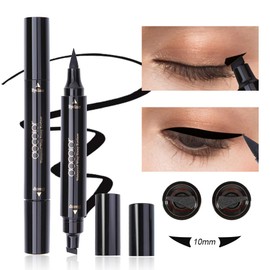 docolor Eyeliner Stamp Double-sided Liquid Winged Eye Liner Pen Waterproof Smudgeproof Long Lasting Wing Original Eyeliner Pen(1PC,Black)