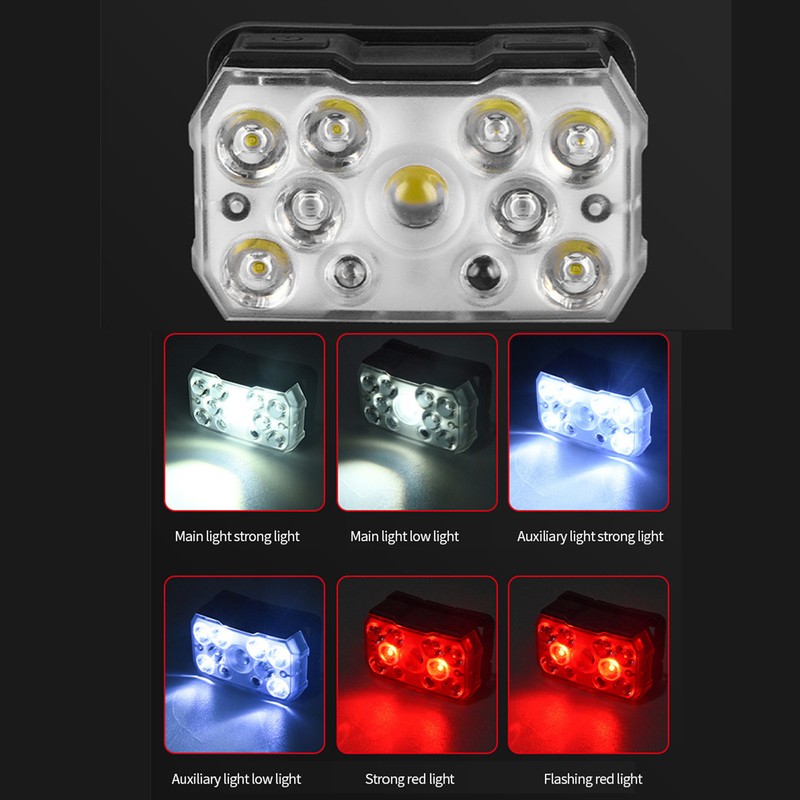 LED Head Light Fixed Focus Sensor Super Bright IPX4 Waterproof