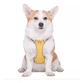 UNA MASCOTA Arnés para Perro - Arnés Pechera para Perros, Antidesgarro, Ergonómico, Reflectante y Transpirable (Amarillo con Fruta, XS)