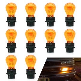 Downhill 10 PCS 3157 Bulb, 3157 Miniature Bulbs, 12v 21/5w Multi-function Brake Light/Turn Signal Lights/Taillight Bulbs, Plug and Play Lighting Replacement, for Most Cars (Amber)