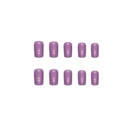 SINHOT Press on Nails Medium Square Fake Nails Chrome Acrylic Nails Glossy Glue on Nails Purple Aurora Squoval Artificial Nails Stick on False Nails with Design 24 pcs