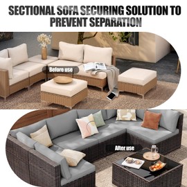 Universal Heavy-Duty Outdoor Furniture Clips For Wicker Patio Furniture,Blasoul Anti-Separation Locking System for Sectional Couch,Secures up to 2.5" Square & Round Tubes(8pcs)