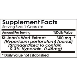 St. John's Wort Standardized Extract 300mg // 100 Capsules // Pure // by PureControl Supplements