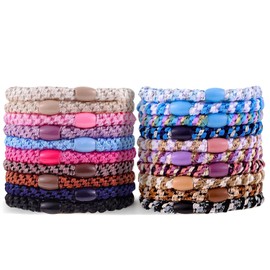 Obeoby 20 Pcs Hair Bobbles for Women and Girls, Thick Hair Bands No Damage Braided Elastics - Elastic Hair Ties Ponytail Holders (Colorful)