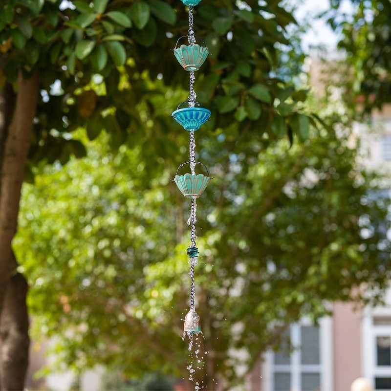Rain Chains for Outside, 10 FT Lotus Rain Catcher Chain