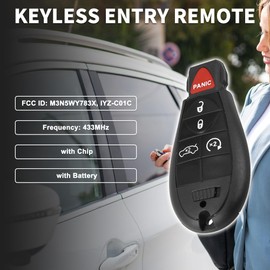 TUCKBOLD Keyless Entry Remote for Dodge Challenger 2008-2014 433Mhz M3N5WY783X 5 Button Reusable | Control Replacement Car Key Fob 1 Pcs