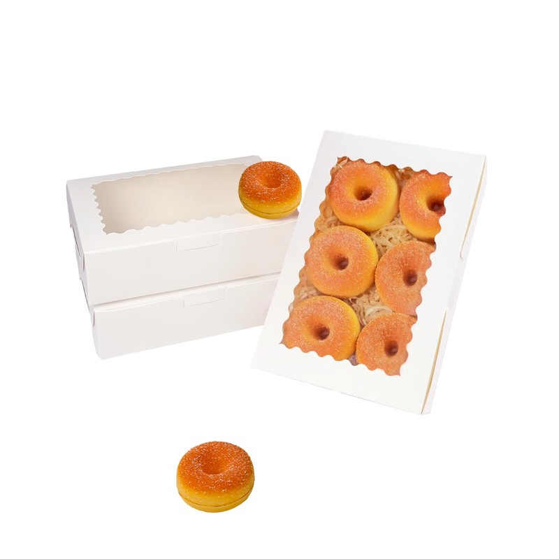 Gcardist 15Pcs White Cookie Box with Window 22.9x15.2x6.4cm Pastry Macaron