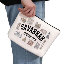 G2TUP Savannah Georgia Lover Gift Savannah Georgia Makeup Bag Savannah Georgia Travel Cosmetic Bag Trip Souvenir Gift (Savannah Georgia MB)