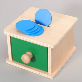 STOBOK Wooden Coin Box Toy Montessori Toy Hand Eye Coordination Coin Box Teaching Aids Preschool Education Toy for Children Toddler Toddler