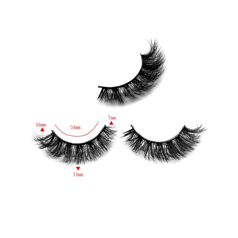 BTLLSSH 8Pair 3D5D 0.59INCH Thick False Eyelashes Cross Volume Cat