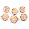 Indian Shelf 6 Pieces Boho Wooden Drawer Knobs - Brown