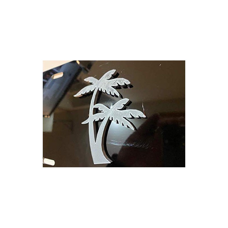 Palm Tree in 3D - Black with Grey Automotive License